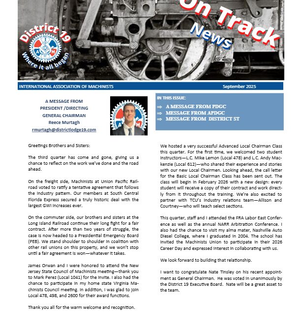 On Track News – 3rd Quarter 2025